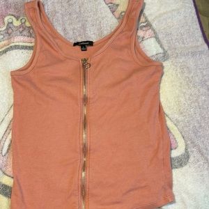 Peach pink zip up top